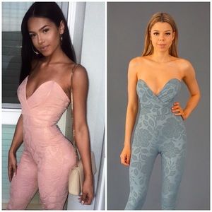 SAGE rose strapless jumpsuit
